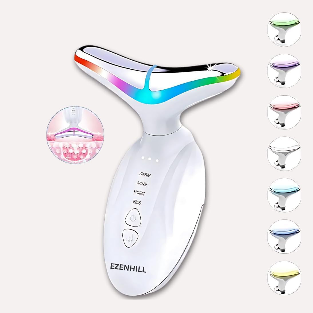 Led Facial Sculptor Red Light Therapy for Face and Neck Face Lift Device Facial Massager, Face Sculpting Tool with 4 Mode and 7 Color Home Face and Neck Tightening Device for Skin Care.