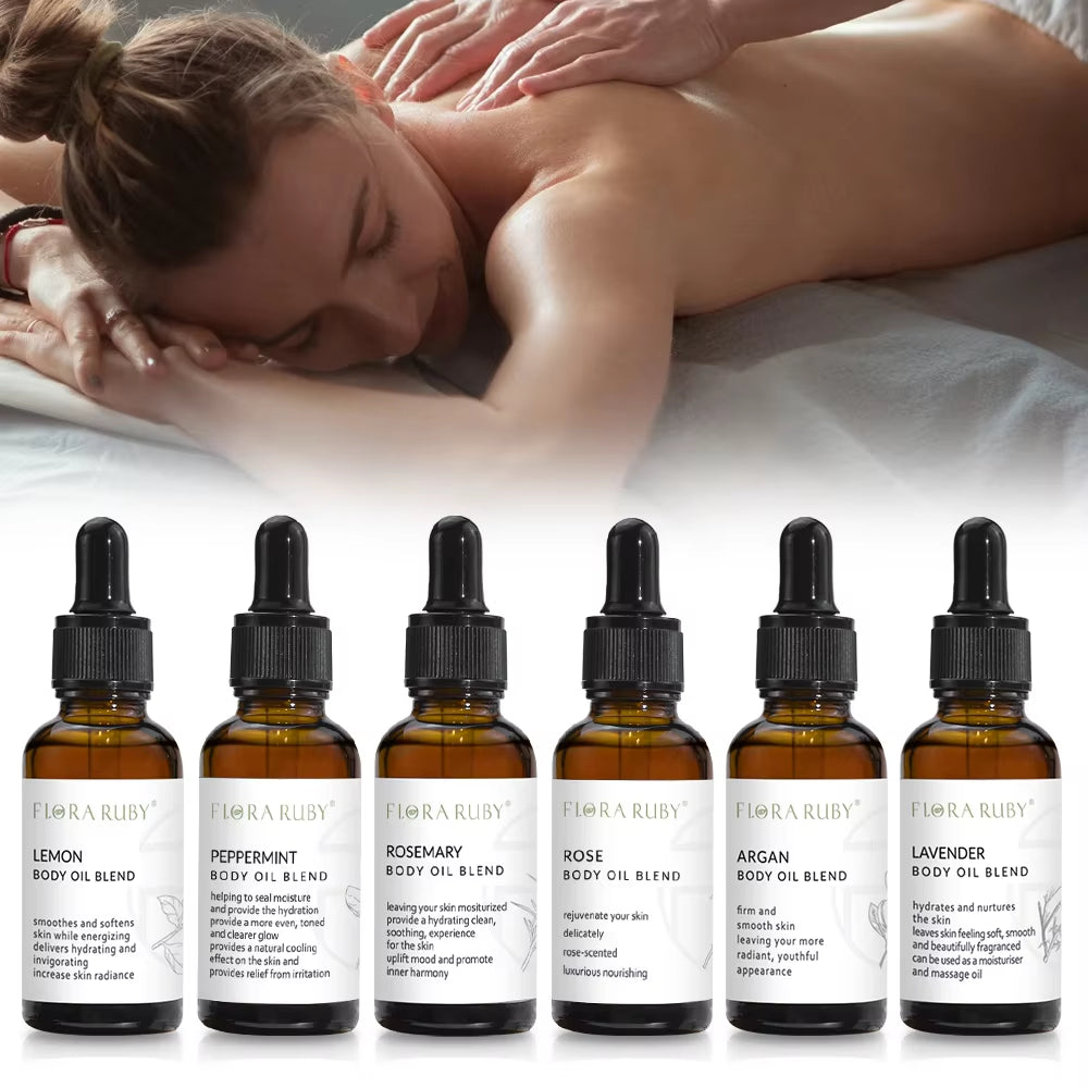 Essential Oils Set Natural Moisturizing Essential Oil for Body Rosemary Oils Skin Massage Oil,Rose,Lavender Aromatherapy Oils