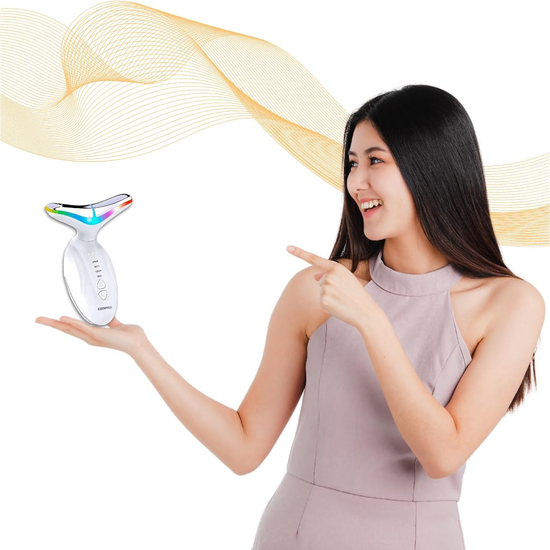 Led Facial Sculptor Red Light Therapy for Face and Neck Face Lift Device Facial Massager, Face Sculpting Tool with 4 Mode and 7 Color Home Face and Neck Tightening Device for Skin Care.